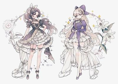 動漫少女華麗禮服設計素材集 點亮創(chuàng)意靈感的夢幻衣櫥